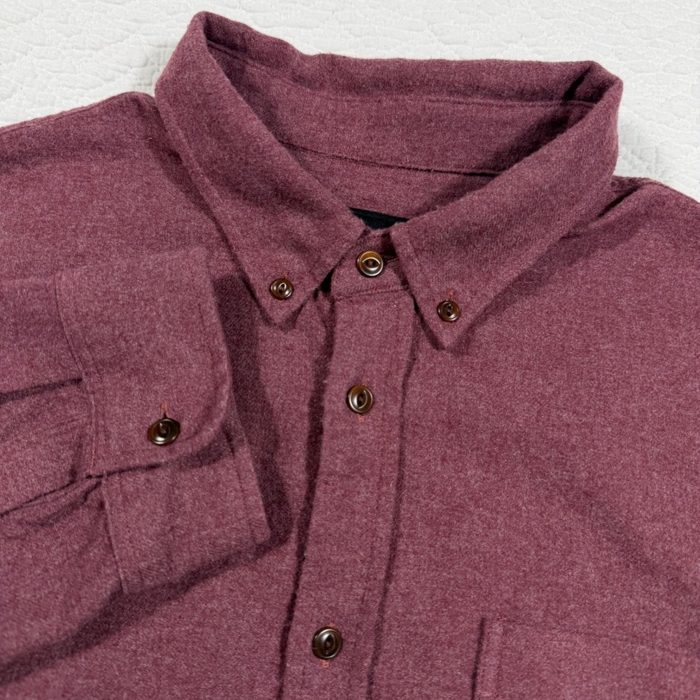 Rails Runson Button Down Shirt Men Large Currant Burgundy Flannel Soft EUC